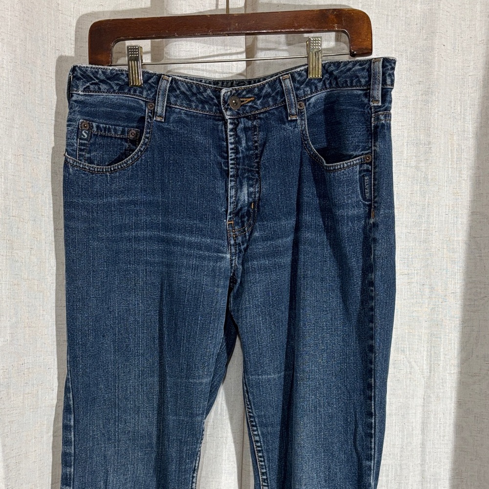 Vintage 90s/Y2K Silver Jeans Women's Boot Cut Jeans - Dark Blue